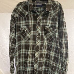 Men's Wrangler Plaid Pearl Snap Western Shirt
